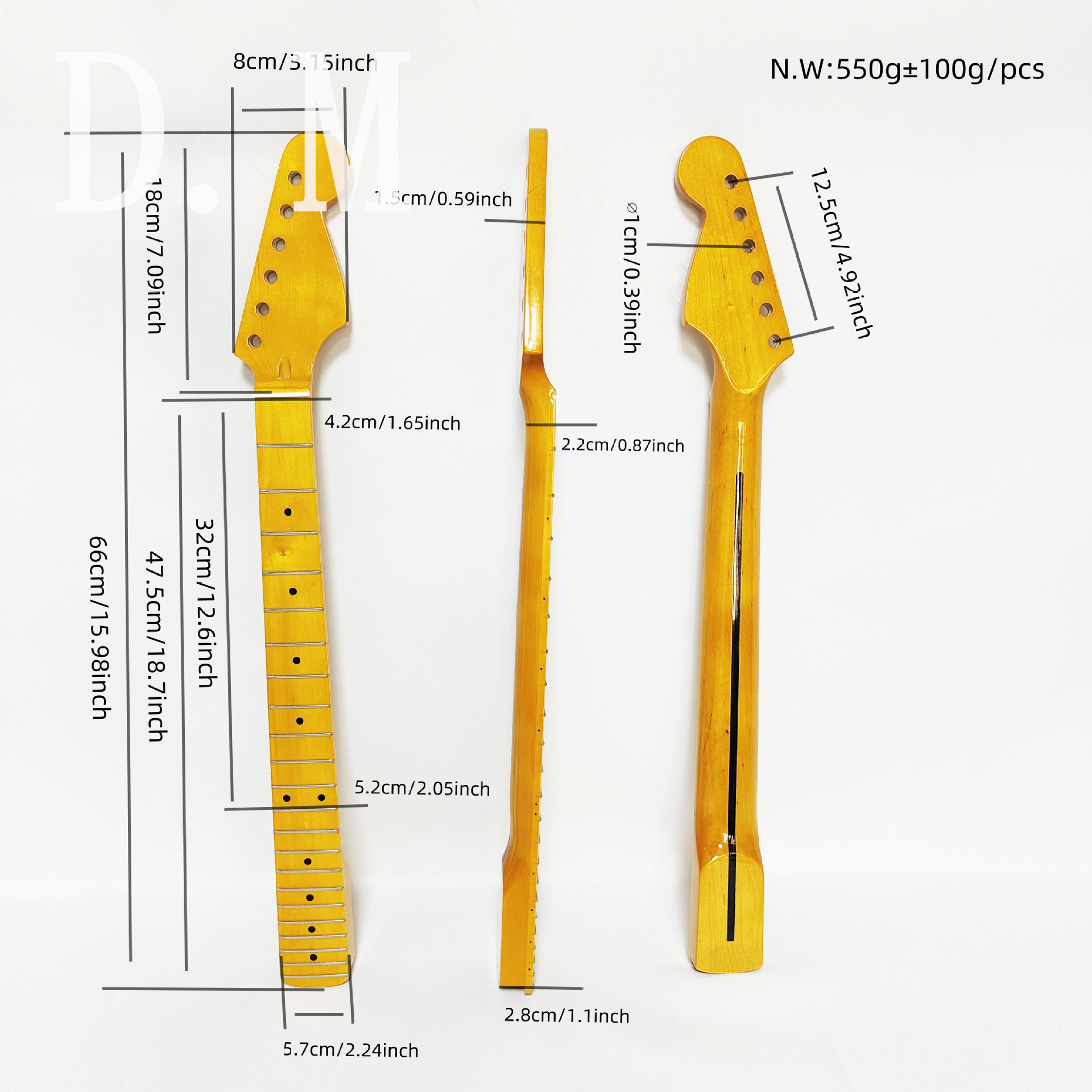 Accesorios para guitarra Cuello Fanta mano derecha Material de mango de guitarra eléctrica ST22 Producto Maple Mango de guitarra terminado 3 colores de derecha