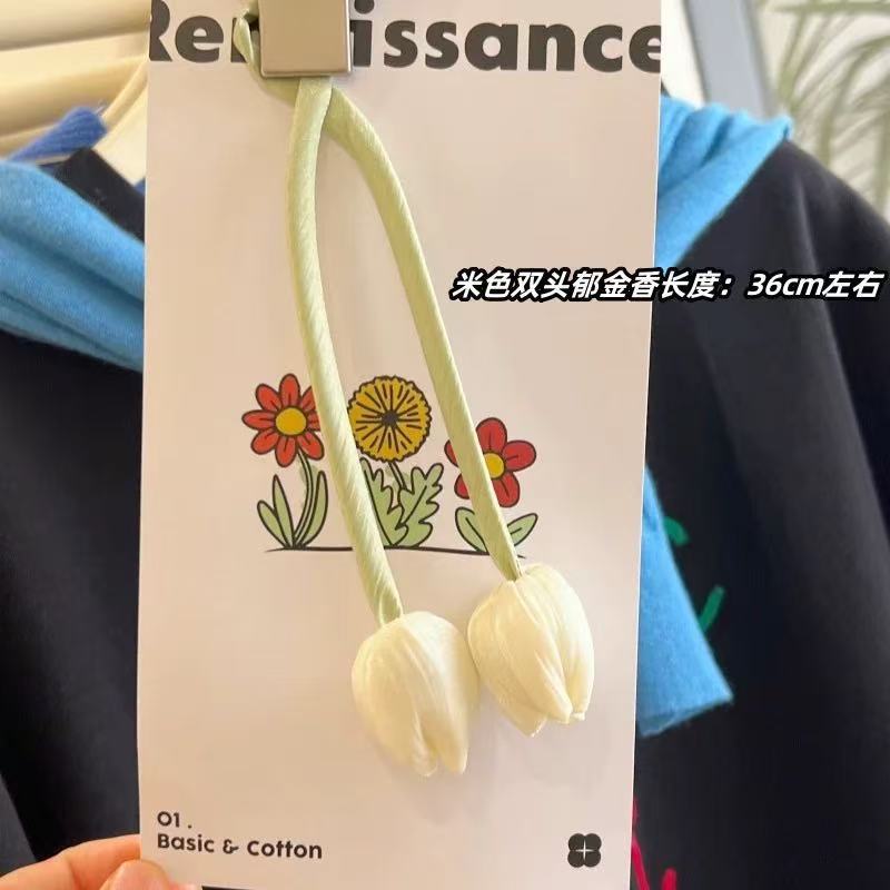 ins布艺双头郁金香花苞花朵装饰辅料裙子衣服书包手工diy挂件配饰|undefined