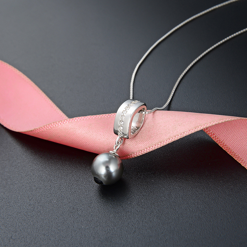 Estilo japonés y coreano de moda elegante temperamento con incrustaciones de circón collar de cadena de clavícula s925 gota de plata esterlina collar de cuentas de aceite colgante para las mujeres