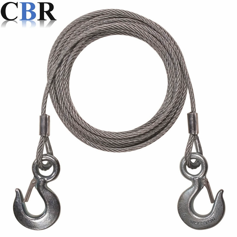 Долгосрочные поставки алюминиевой втулки нажатия с крюком подъема стального троса тяги такелаж оцинкованный стальной трос