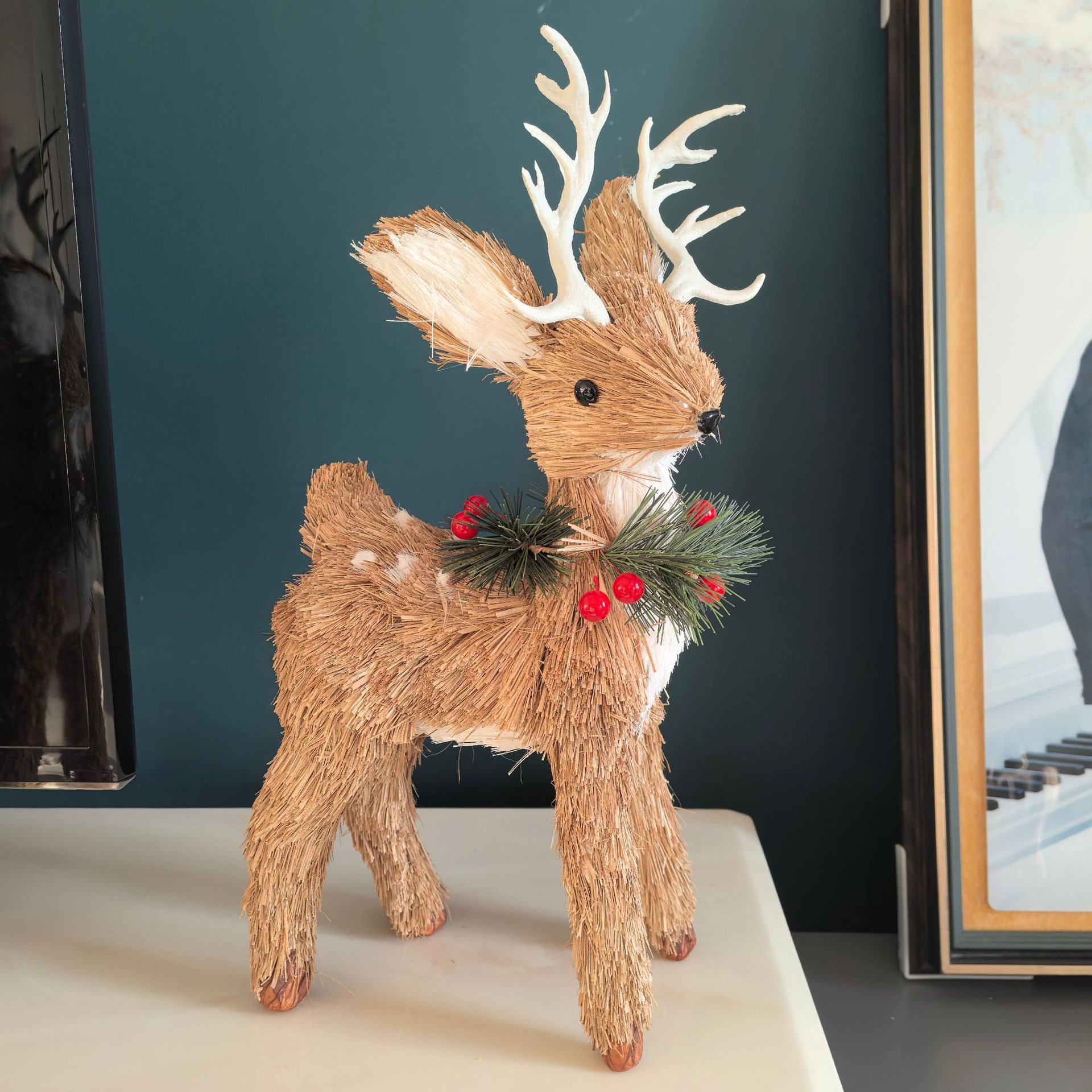 Decoración de ciervo navideño, adornos lindos, exquisitos recuerdos, simulación de alces, decoración de escritorio de ventana navideña, accesorios