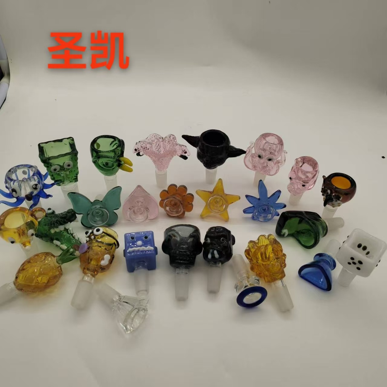 烟斗彩色玻璃配件水烟具 八爪鱼水 烟锅过滤玻璃烟斗