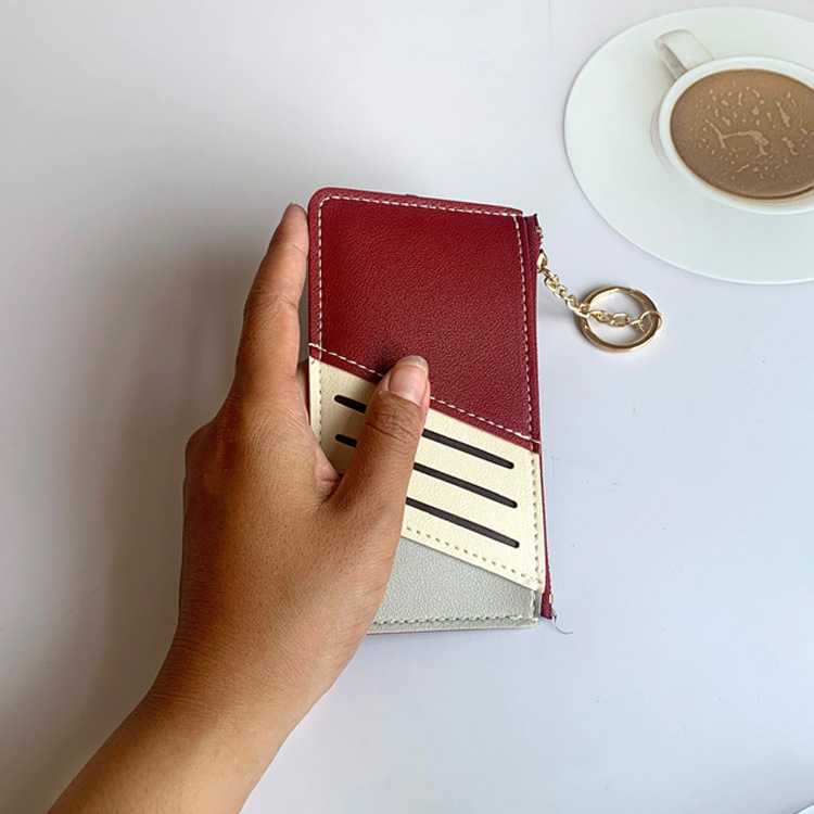 Women's Color Block Pu Leather Zipper Card Holders display picture 2