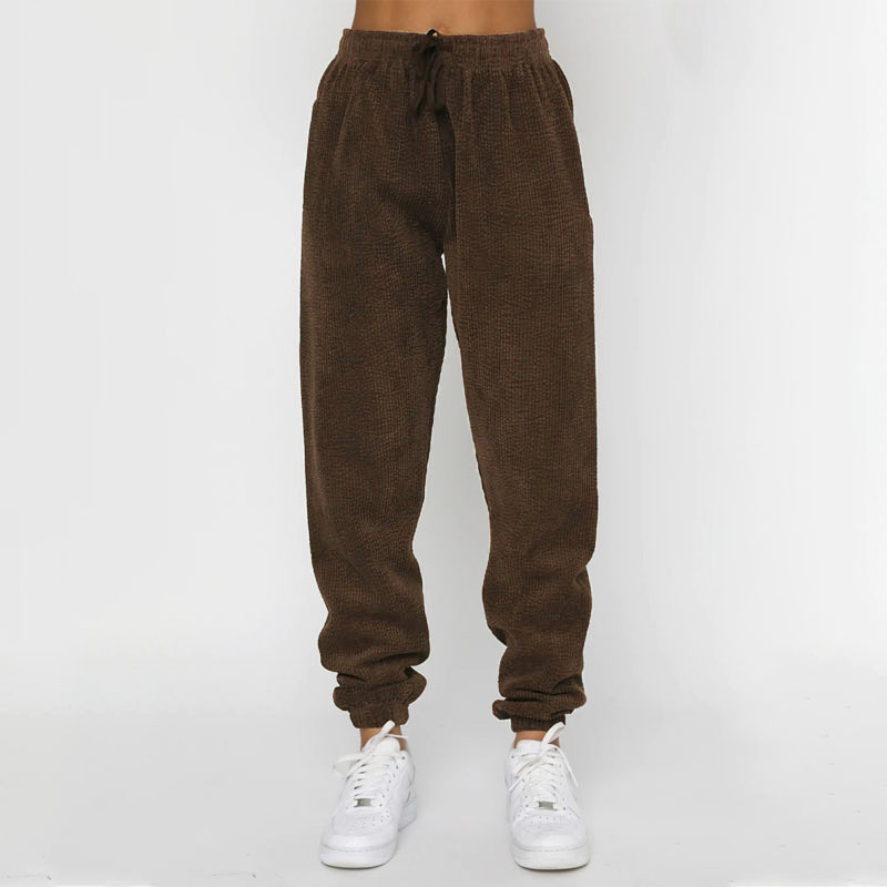 Women's Corduroy Round Neck Pullover And Pants Set For Autumn_voghion.com