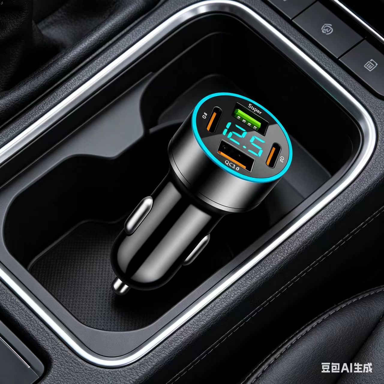 New car charger with digital display, 2U2C super fast car charger, multifunctional car charger for mobile phones