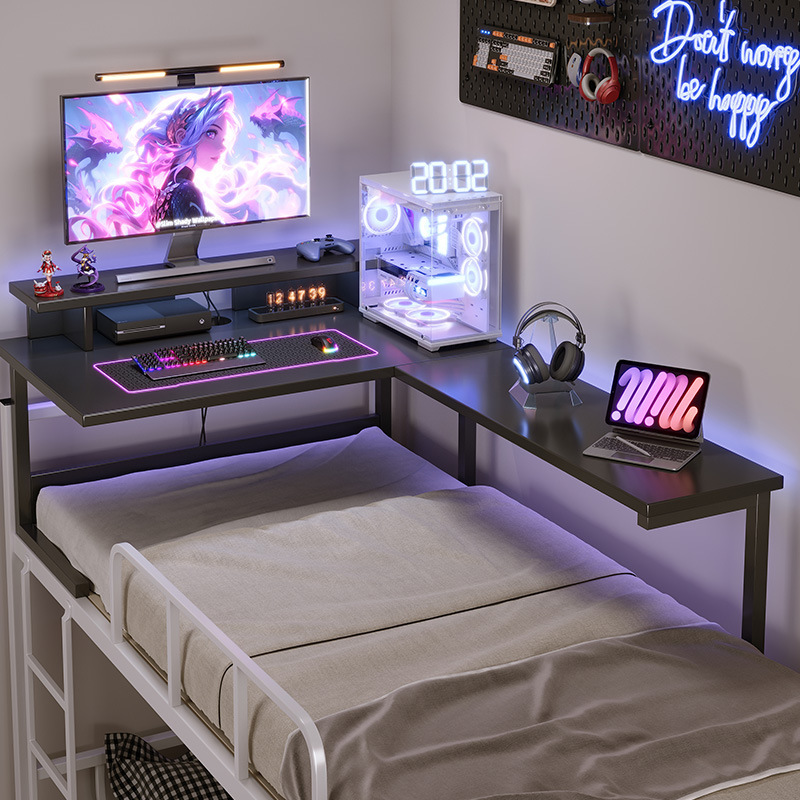 Bedside Computer Desk for College Dormitory, Simple Suspended Bedside Storage Shelf, Corner Gaming E-Sports Office Desk Bedside Computer Desk for College Dormitory, Simple Suspended Bedside Storage Shelf, Corner Gaming E-Sports Office Desk
