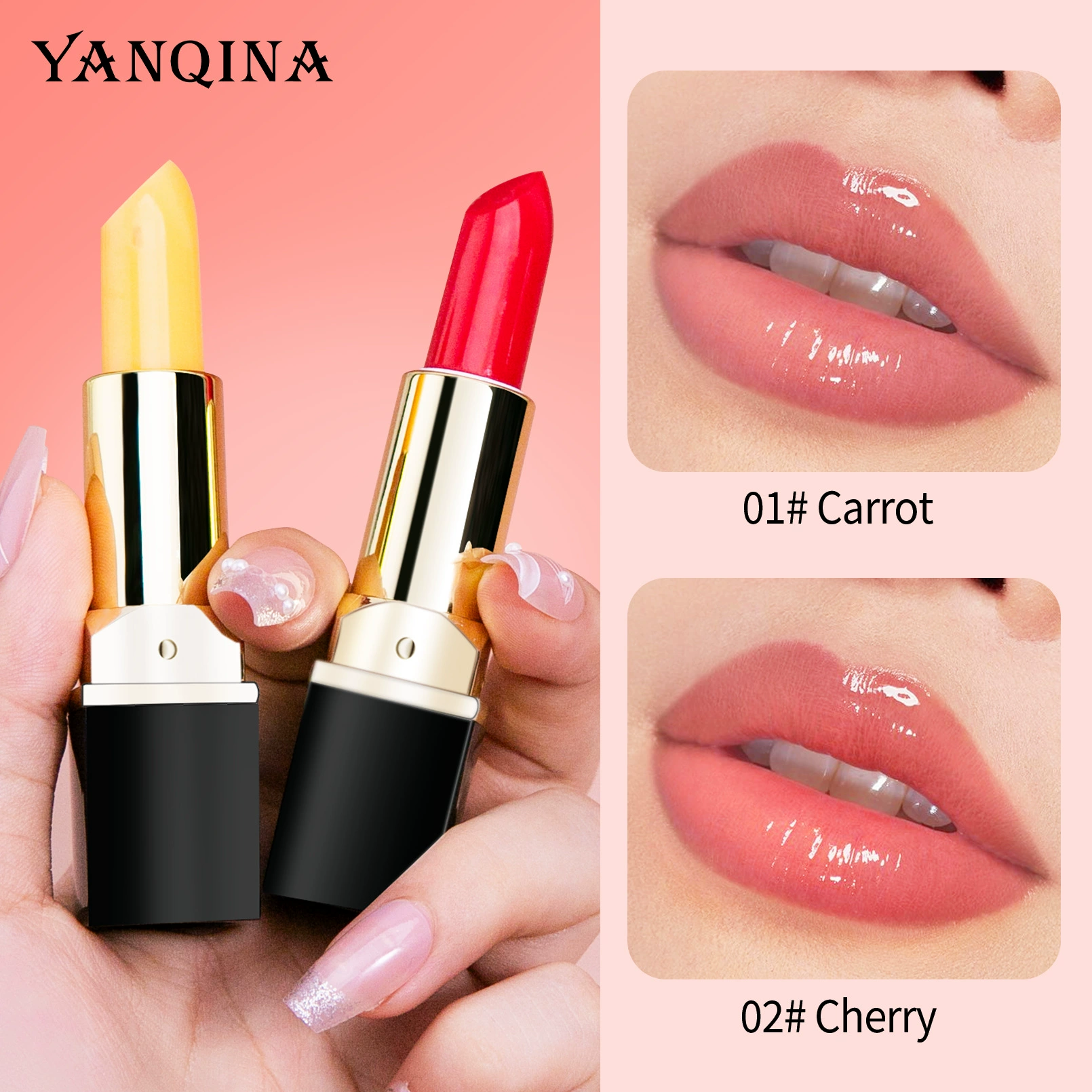 妍琦娜 Carrot moisturizing lipstick, internet celebrity