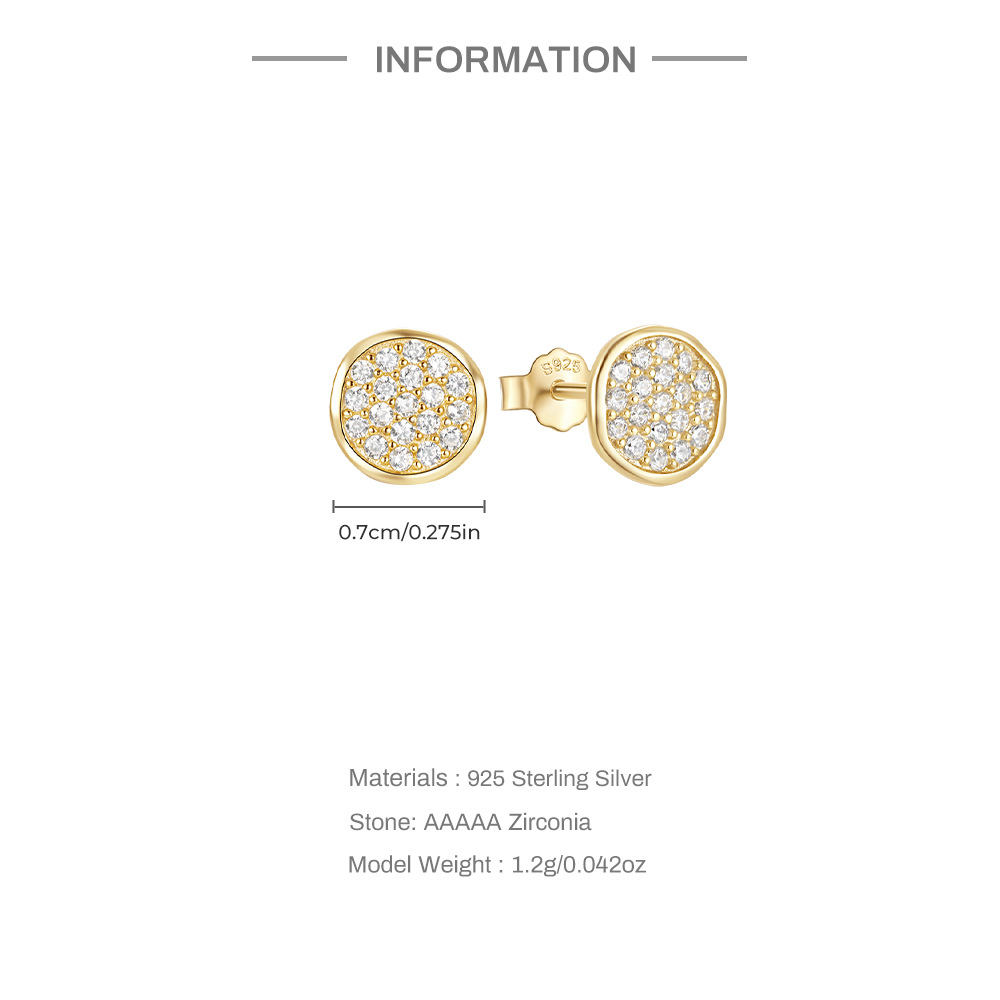 6g Weight 925 Sterling Silver Ear Needle Material Zircon Inlay Material Ear Studs Classification 1 Pair Quantity Daily, Street Occasion 925 Sterling Silver Material Geometric Pattern Women's Gender Plating, Inlay Design Simple Style Style 1 Pair 925 Sterling Silver Zircon Geometric Ear Studs 2