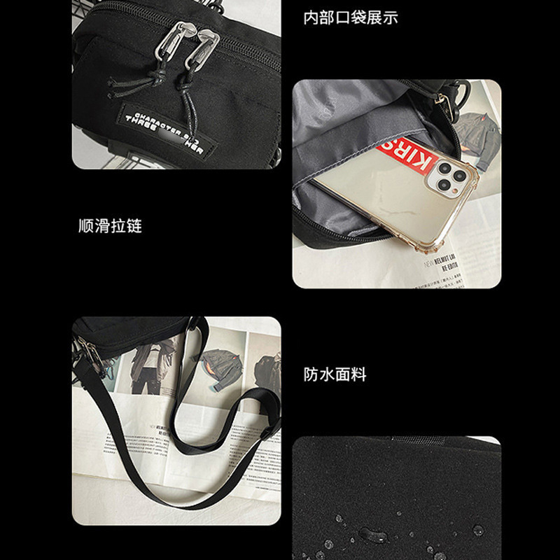 Nueva marca de moda bolsa de mensajero de los hombres de moda japonesa de la calle fresco de los hombres y de las mujeres bolsa de teléfono móvil ropa de trabajo estilo estudiante de hombro bolsa de mensajero