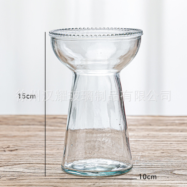 Retro light luxury relief transparent French mini glass vase living…