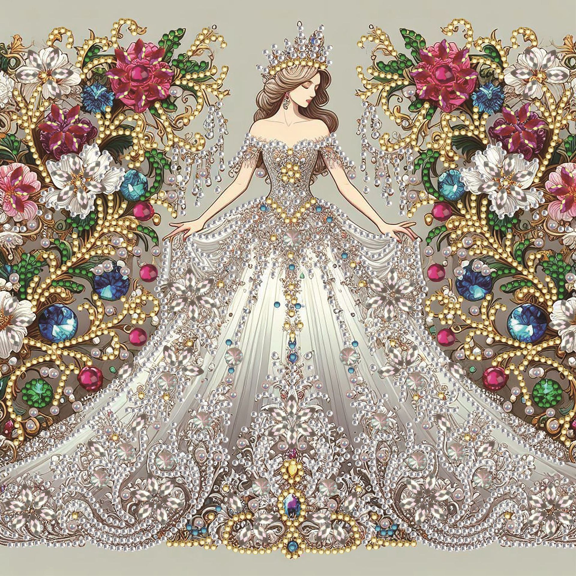 Pintura artesanal con diamantes