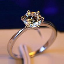 仿真经典六爪戒指女开口钻戒小众莫桑石戒指欧美奢华外贸饰品厂家
