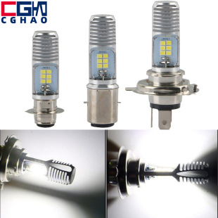 Cghao Motorcycle Led Big Single Claw P15D H6 H4 Ba20D 2835 Fish Bone Double-Sided 12Smd Headlight