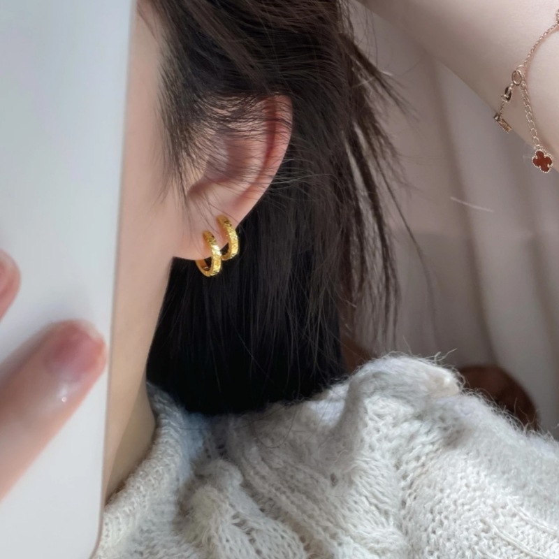 18k 골드 크러쉬드 아이스 이어링