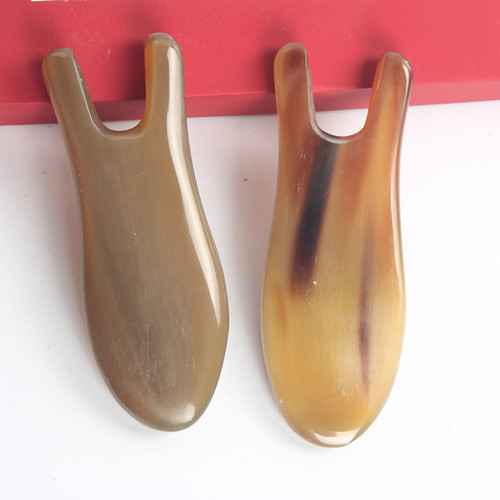 Ox horn eye scraper, natural small yellow horn, flat nose bridge massager, nose bridge and eye socket dual-purpose nose scraper