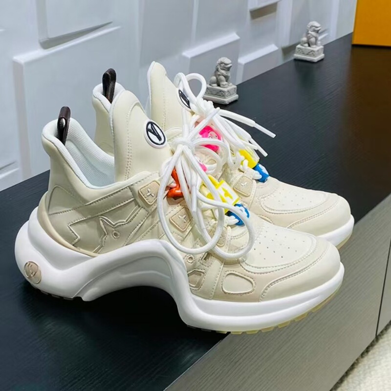 Guangzhou High-End 1:1 Replica of the Original Lv Brand New Street-Style Dad Shoes for Women, with Arch-Shaped Sole, Height-Increasing, Breathable Sneakers