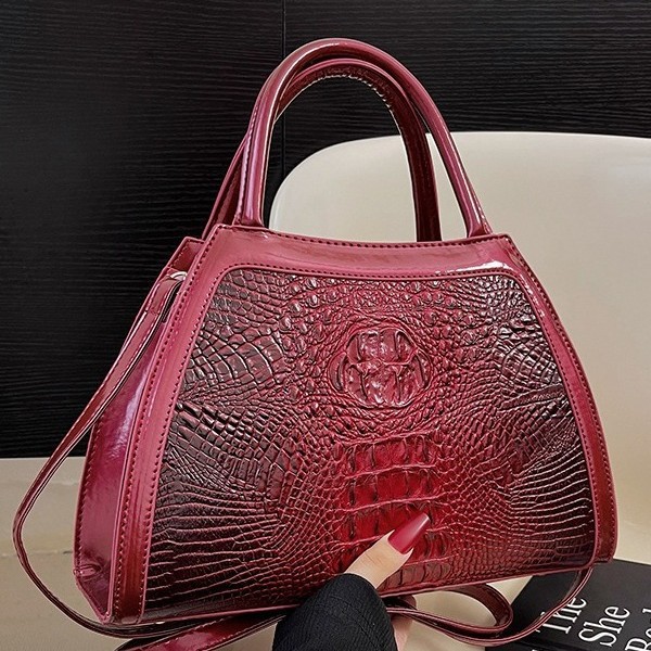 2023 Bolsos transfronterizos europeos y americanos Moda femenina Patrón de cocodrilo Bolsa de concha Bolso de madre de un solo hombro retro clásico Comercio exterior