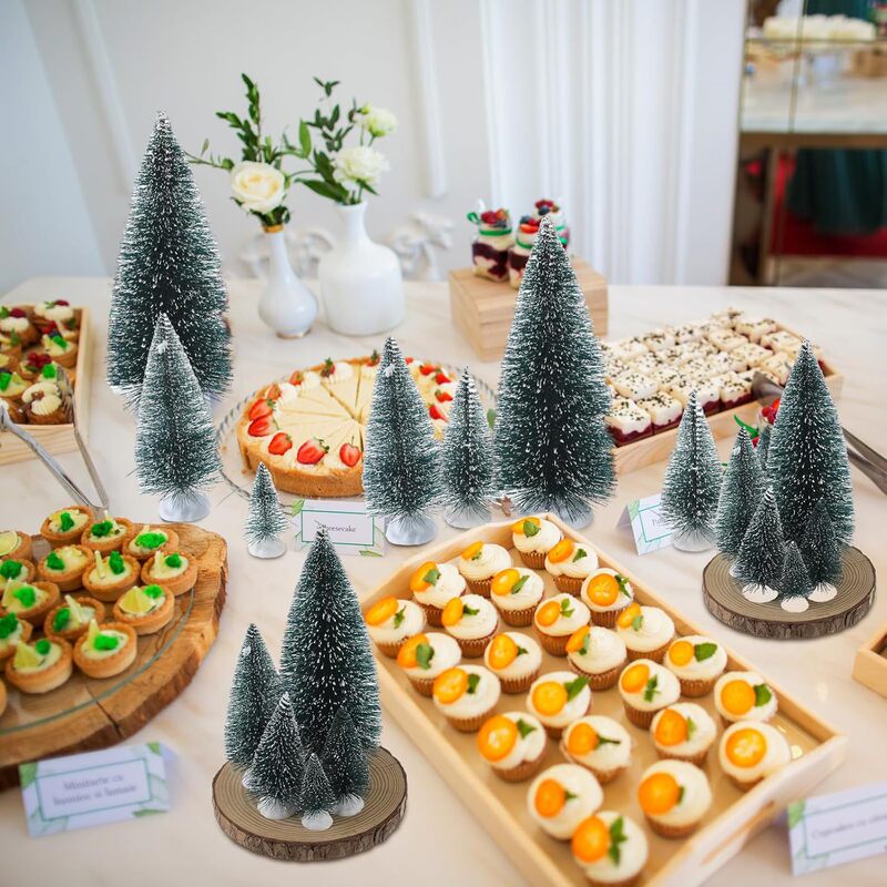 Christmas Tree Decorations Christmas Desktop Ornaments Home Christmas Gifts Cedar Pine Needle Tree Window Ornaments Crafts