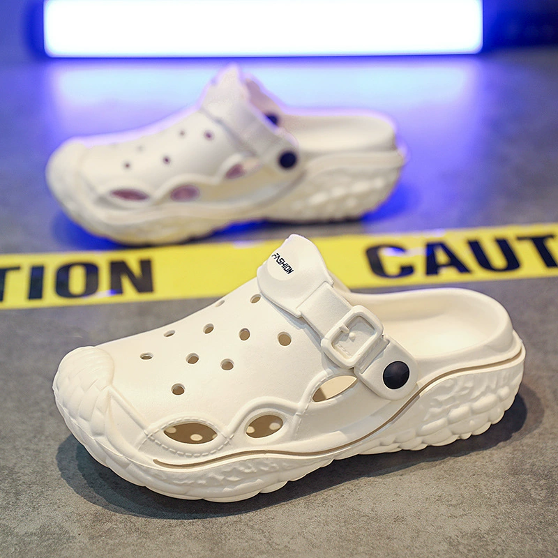 Мужская обувь из крокодиловой кожи, трансграничная внешняя торговля, новые летние сандалии на толстой подошве, модная уличная пляжная обувь для пар, женская оптовая продажа