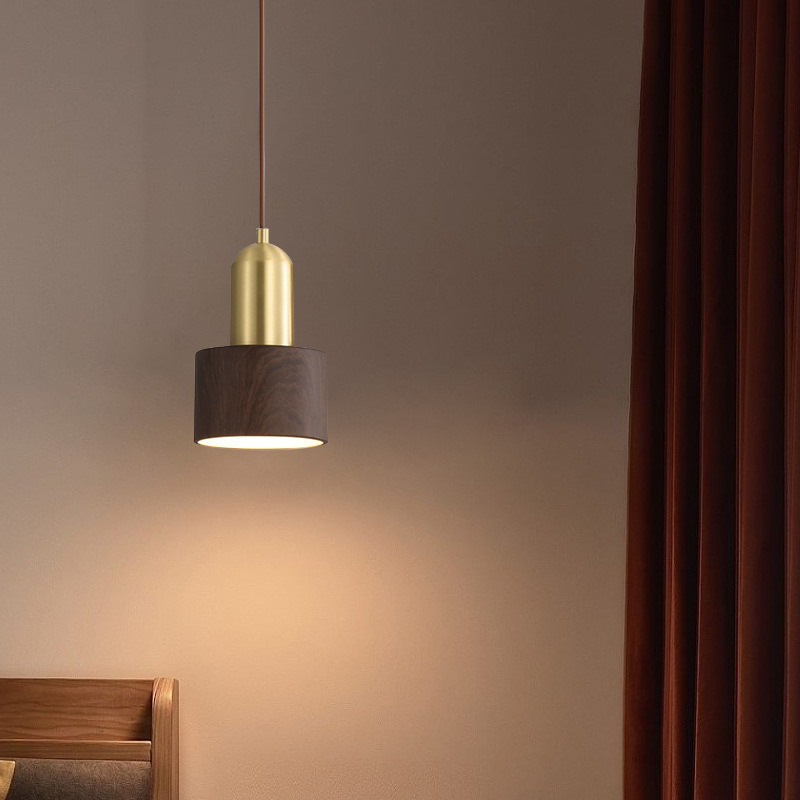 Nuevo chandelier chino dormitorio lámpara de cama creativa zen bar de nuez, chandelier de restaurante de viento tranquilo, lámpara Zhongshan