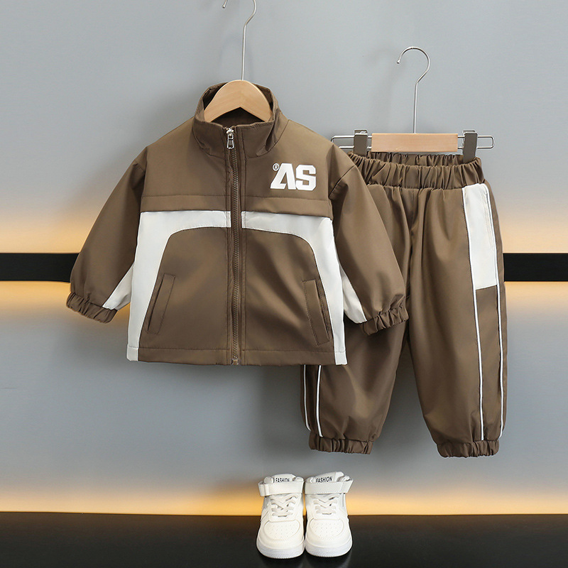 5846 Traje deportivo para niños Estilo de primavera y otoño Estilo occidental 2025 Nuevo niño Versión coreana de dos piezas Ropa de otoño de moda para bebés