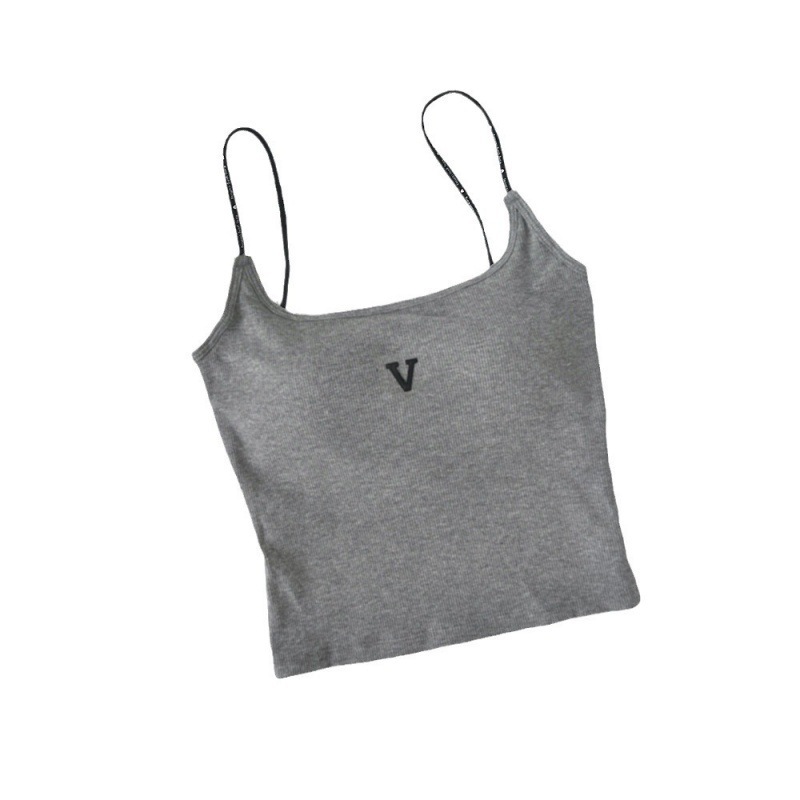Primavera y verano, todo fósforo, hermoso chaleco de tirantes para mujer, estilo delgado, taza fija, chaleco de fondo de tubo de una pieza