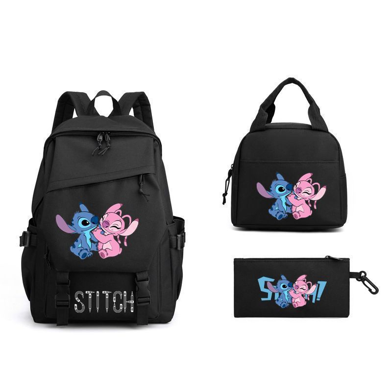 Star Baby Stitch mochila bolsas de almuerzo + bolsas de bolsillo bolsas de hombro bolsas escolares de tres piezas