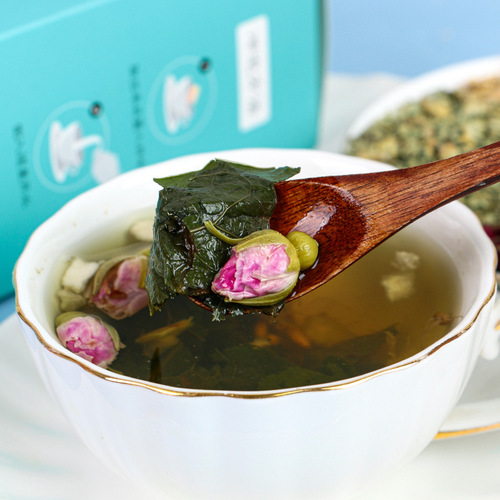 Dongguan Lotus Leaf Tea Bag with Dried Lotus Leaf, Oat, and Double Layer Rose Oil Cut Big Belly Tea Dongguan Lotus Leaf Tea