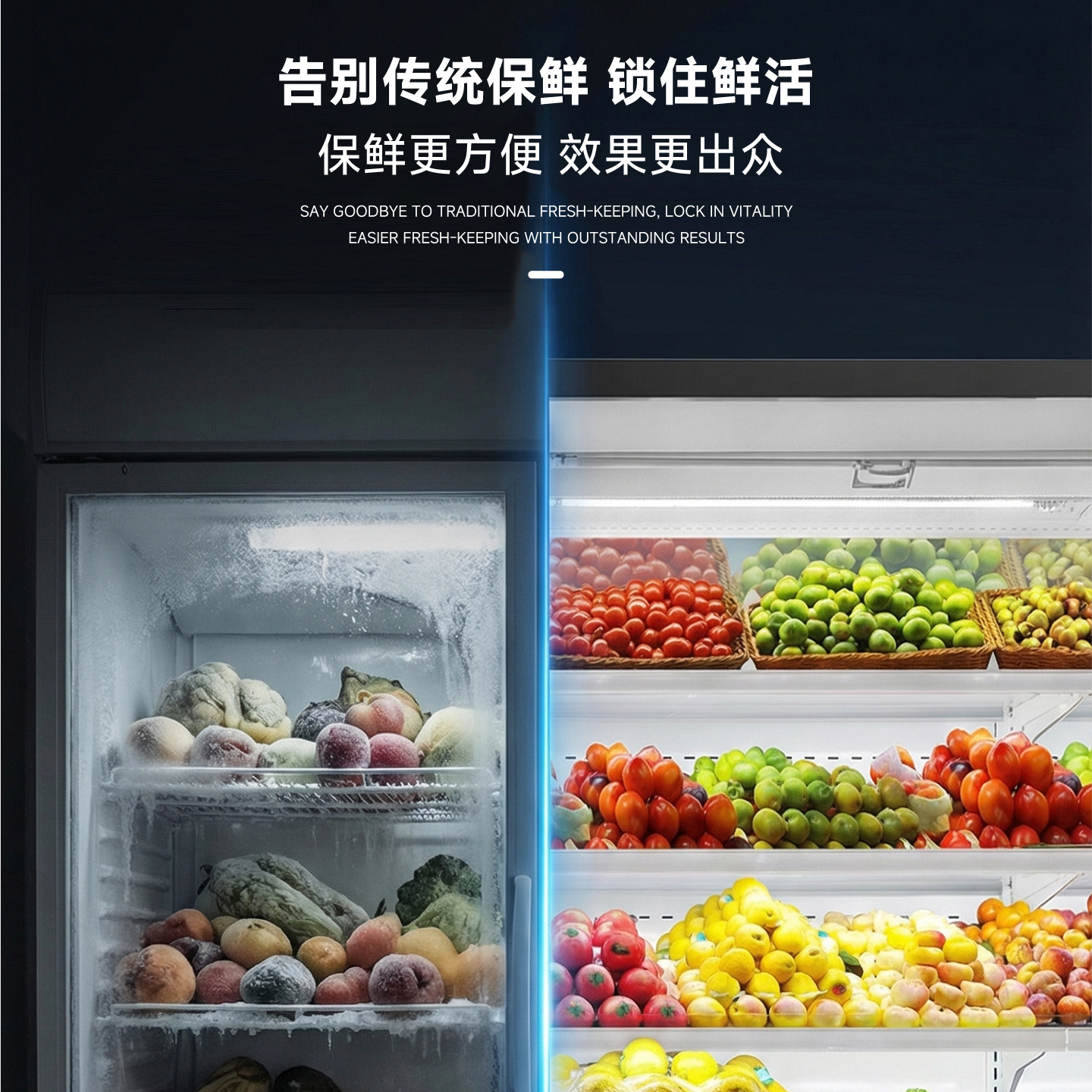Gabinete de cortina de aire frutas congelador personalizado refrigeración a la carta supermercado yogur bebida refrigeración Gabinete de exhibición de conservación fresca