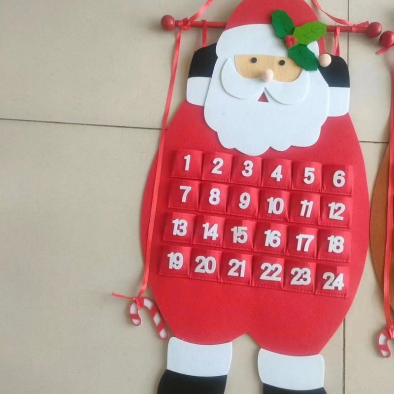 メーカー供給フェルトクリスマスツリーサンタクロースカレンダースタイルクリスマスペンダントカウントダウン装飾用品キャンディー|undefined