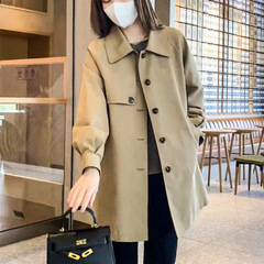 中长款高级感风衣女春秋季新款韩版宽松百搭气质卡其色大衣外套女