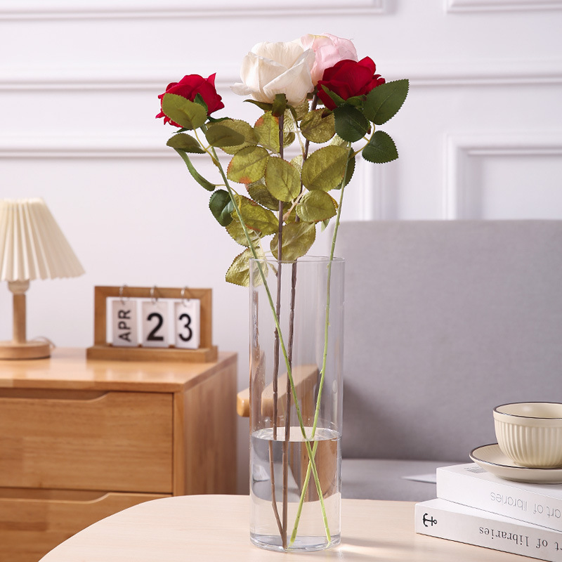 Jarrón transparente anticaída, cubo para flores, recipiente hidropónico de bambú para cultivo en agua, recipiente hidropónico de plástico acrílico anticaída