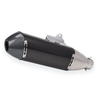 Off-Road Motorcycle Modified Tailpipe Motorcycle exhaust pipe - black-imitation-carbon-head