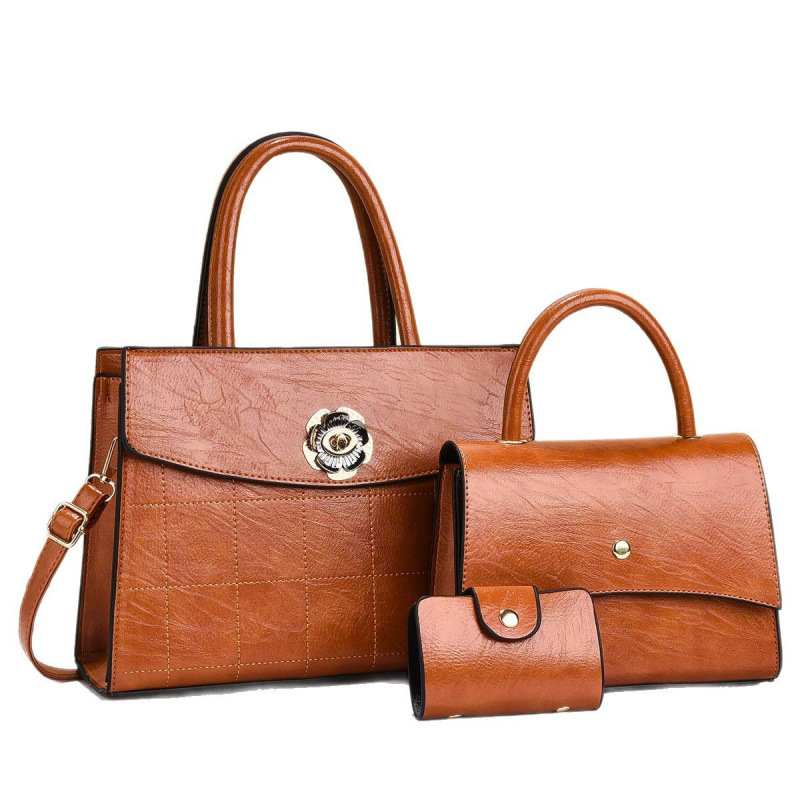 Bolso de tres piezas con textura, bolso de tres piezas, bolso de mensajero de un solo hombro para mujer nuevo 2025, bags transfronterizos