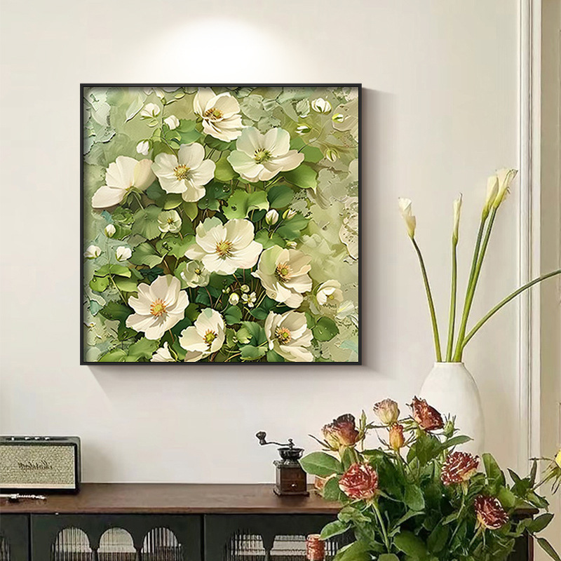 Modern Minimalist Living Room Decorative Painting Abstract Art Restaurant Hanging Painting Small Fresh Flowers Bedroom Square Wall Painting