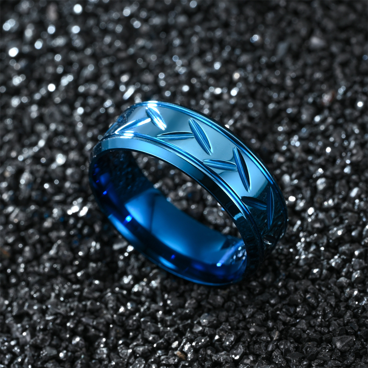 Daily Occasion Stainless Steel Material Solid Color Pattern Simple Style Solid Color Stainless Steel Men's Rings