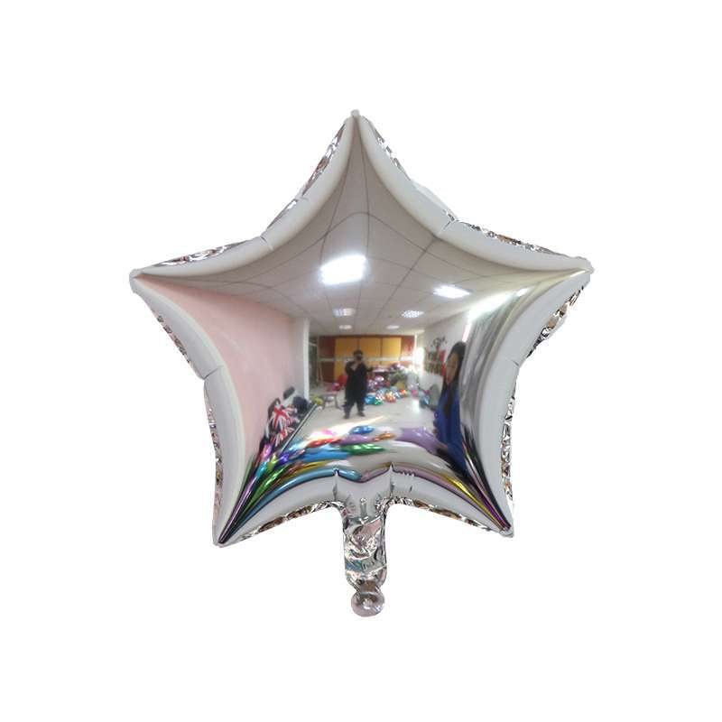 Venta al por mayor de fábrica de 18 pulgadas monocromo en forma de corazón estrella de cinco puntas amor globo de película de aluminio globo de papel de aluminio globo de fiesta de cumpleaños globo