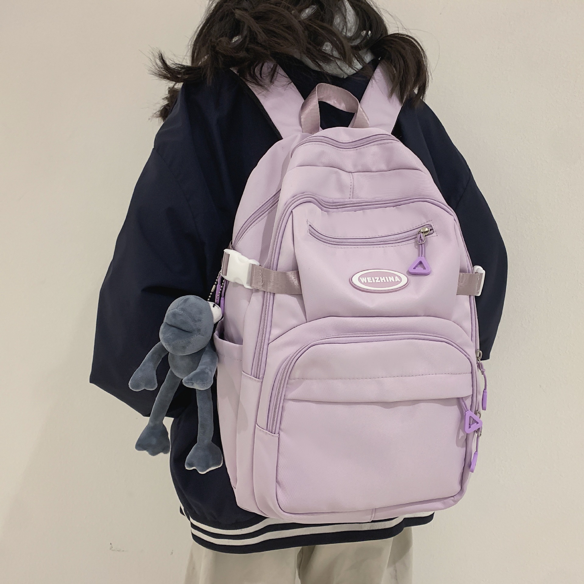 书包大学生女ins风旅行双肩包初中高中生男休闲简约大容量电脑包