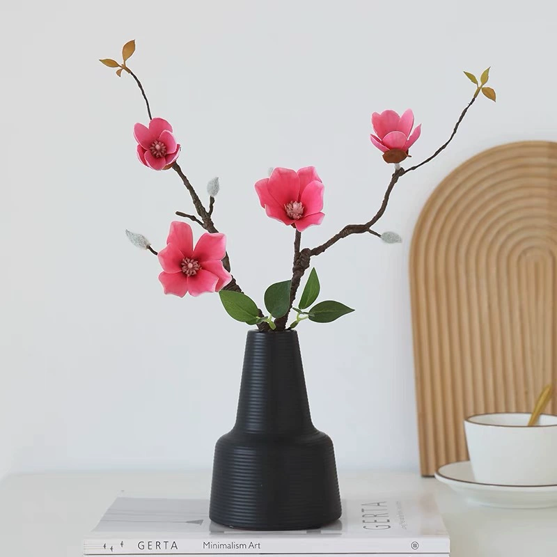 Скандинавские Rs короткие ветки, чувствительные зеленые листья магнолии, имитирующие цветы, поддельные цветы, украшение столешницы для гостиной