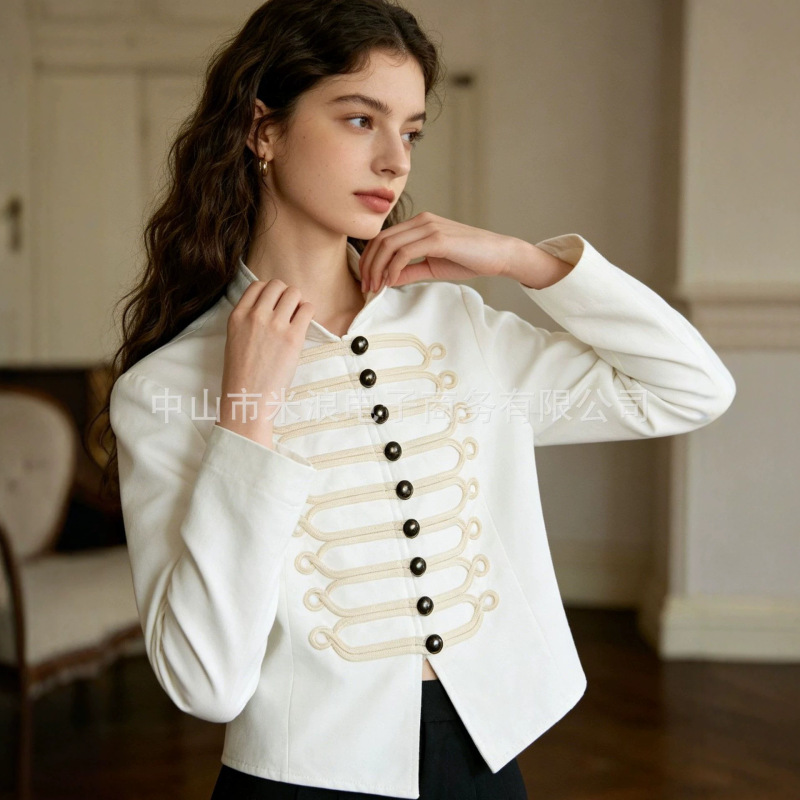 European and American Harajuku Court-Style Design, Niche Trendy Slim-Fit Elegant High-End Versatile Commuter Jacket Sweatshirt