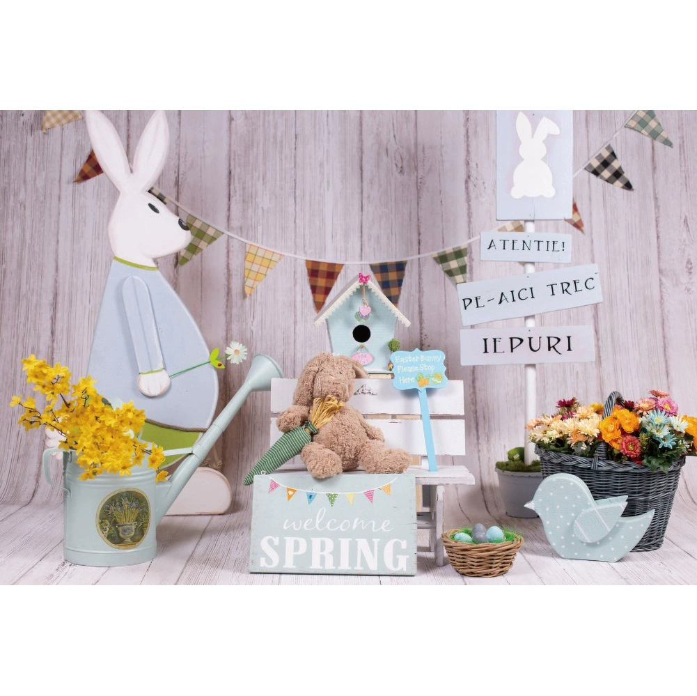 Easter Restaurant Rabbit Eaxia Room Orthopedine Event Party Photography Background Caps Cross -border props wholesale