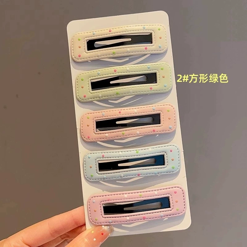 Hairgrip clip, Korean-style bangs hairpin, simple elegant faux-leather look, multi-color options