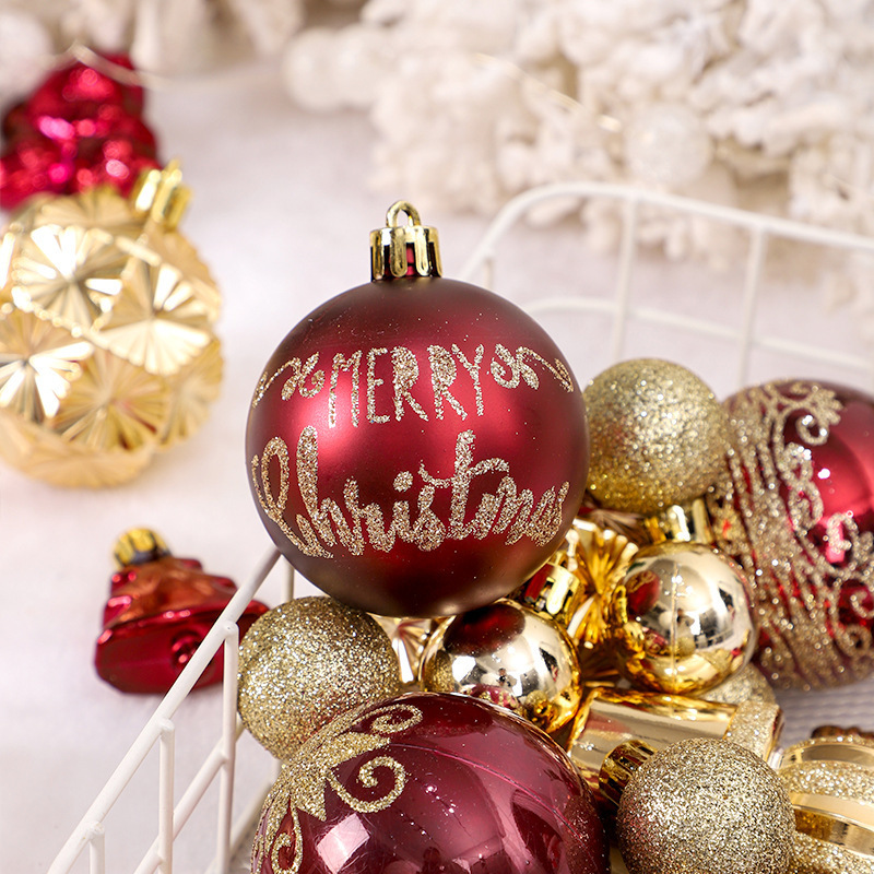 クリスマスデコレーションレッドグリーンゴールド42高品質塗装クリスマスボールセットクリスマスツリーペンダントクロスボーダークリスマスデコレーション|undefined