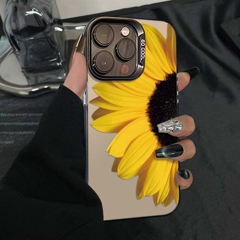 Half Sunflower Apple 17 Mobile Phone Case 16Pro Color Silver 17Air Ultra-Thin Stylish 15 Creative Protective Case 14