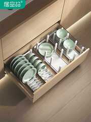 Wholesale kitchen drawer bowl rack built-in bowl plate dish storage rack plate dish cabinet storage divider cabinet stack inside