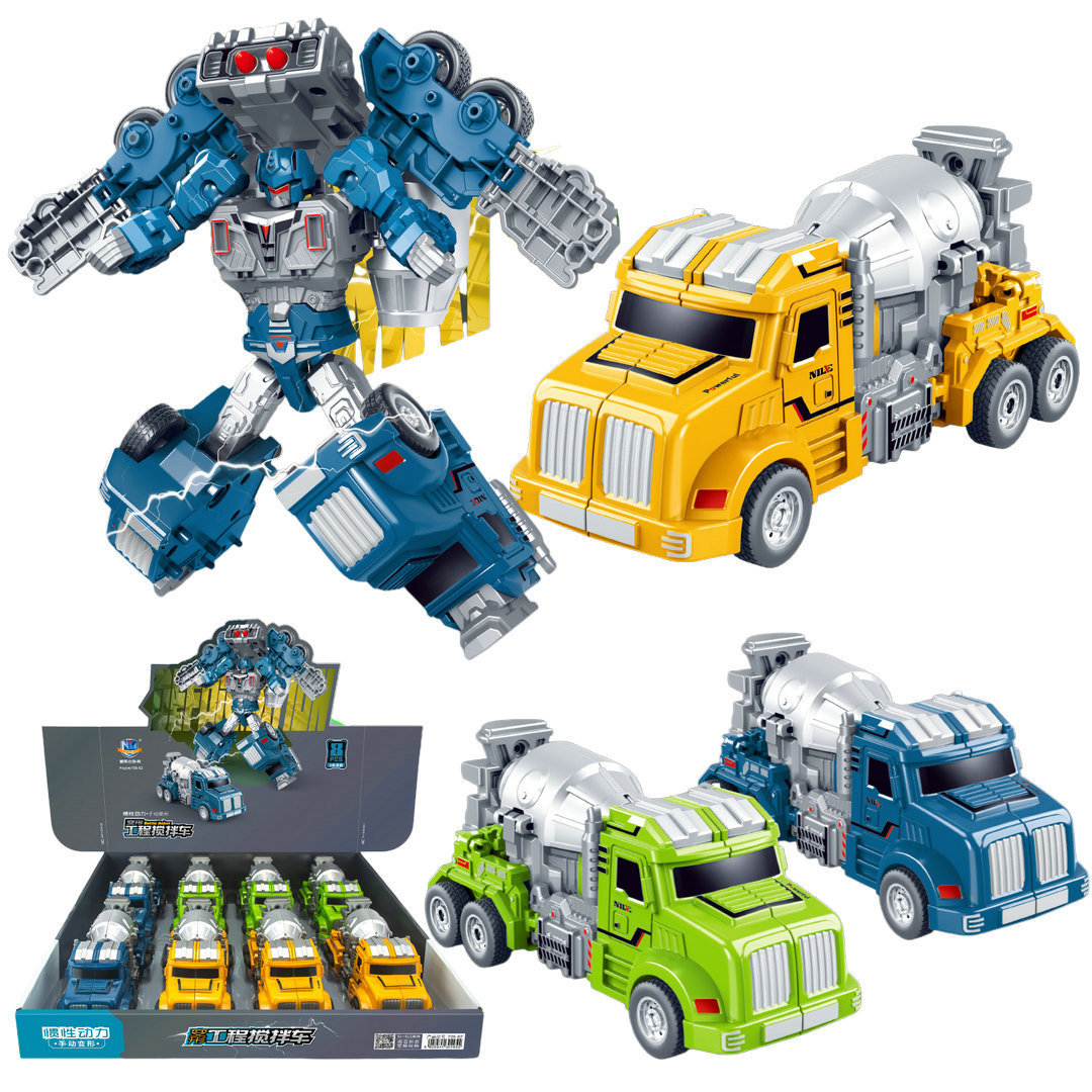Nile Inertial Deformation Mixer Truck 706-82 Simulation Engineering Vehicle Robot Boy Gift Children's Toy Wholesale