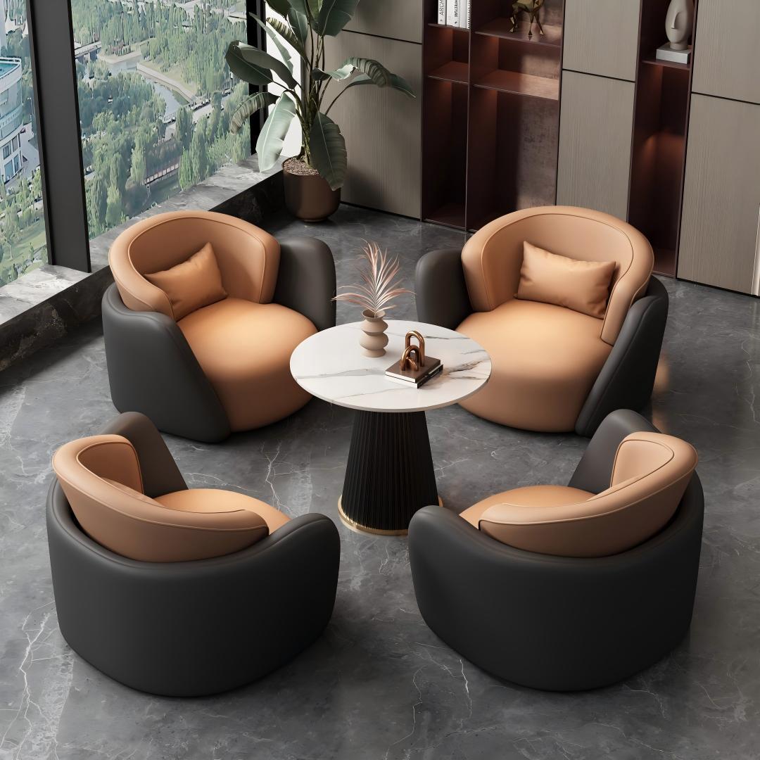 Mesa y silla de negociación sala de estar de lujo ligero sala de estar moderna mesa de recepción mesa de negociación oficina de ventas salón de belleza recepción