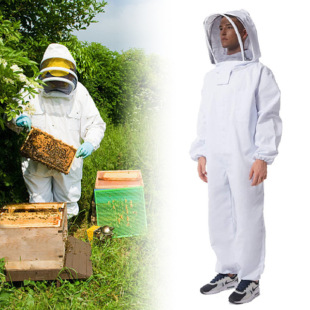 Beekeeping conjoined anti-bee clothing bee anti-bee clothing white space suit sheepskin gloves set beekeeping tools wholesale