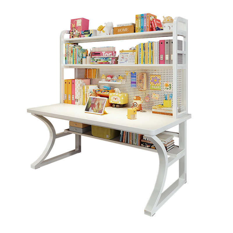 Escritorio de tablero de agujeros, estantería, escritorio integrado, escritorio de aprendizaje, hogar de estudiantes, dormitorio de estudiantes de secundaria, escritorio de computadora, madera maciza