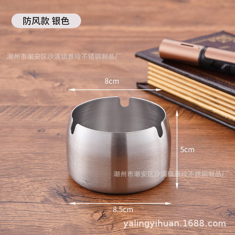 Cenicero de acero inoxidable dorado grueso, resistente y elegante, ideal para bar o cafetería, venta directa de fábrica